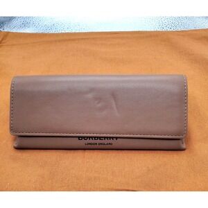 Burberry Brown Leather Eyeglass Sunglasses Clamshell Case Logo Adult Holder